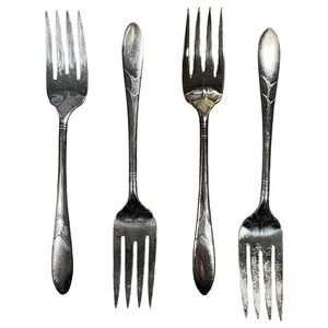 Oneida Community LADY HAMILTON 4 Salad Forks Silverplate 1932 Silverware